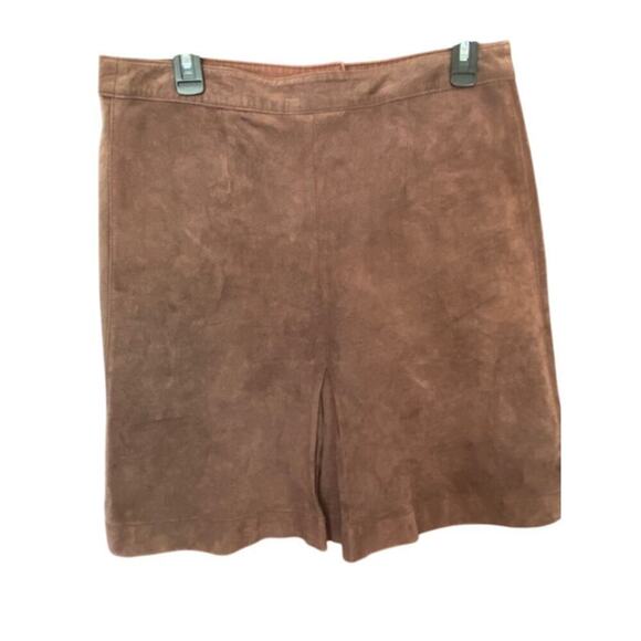LILLY PULITZER Vintage Size 10 Brown Suede Dana Skirt White Label - Picture 2 of 6